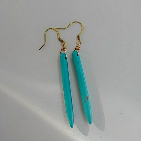 Minimalist Turqouise Spike Beach Boho Earring - Picture 2 of 8